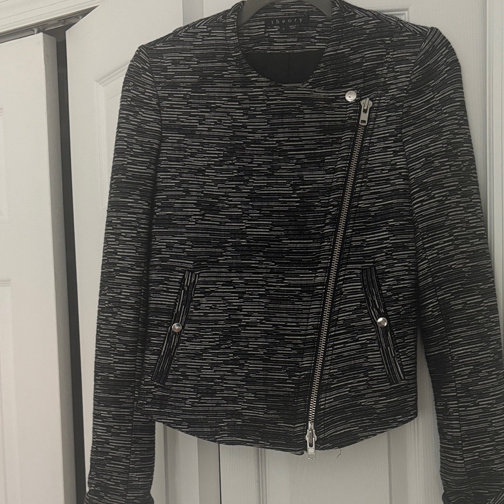 Leith Textured Black and Gray Blazer